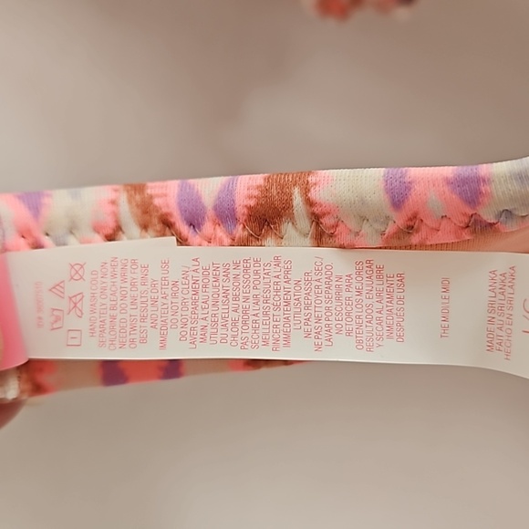 Victoria's Secret Women's Coral Ikat Fringed Bandeau Bikini Top Size L - Picture 5 of 6